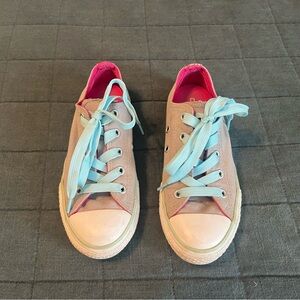 Kids Converse Gray Sneakers Low-Top with Double Tongue